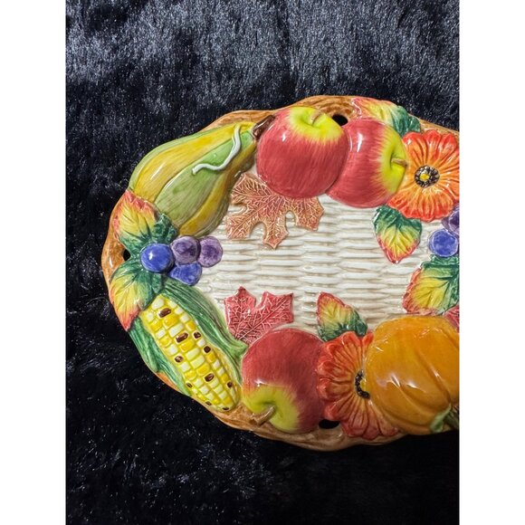 Fitz And Floyd Classics Ceramic Festive Fall Fruit Dish Soap Dish Trinke… - Picture 3 of 6